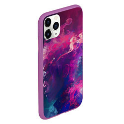 Чехол iPhone 11 Pro матовый Человек растворяющийся в фиолетовом дыму, цвет: 3D-фиолетовый — фото 2