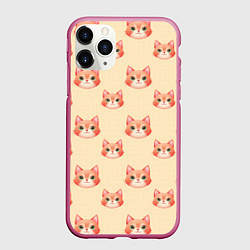 Чехол iPhone 11 Pro матовый Рыжие котята, цвет: 3D-малиновый