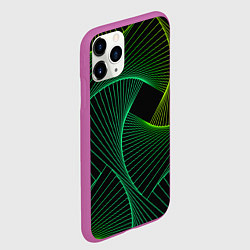 Чехол iPhone 11 Pro матовый Сетка скрученных линий, цвет: 3D-фиолетовый — фото 2