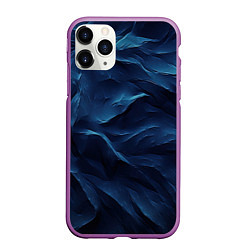 Чехол iPhone 11 Pro матовый Синие глубокие абстрактные волны, цвет: 3D-фиолетовый