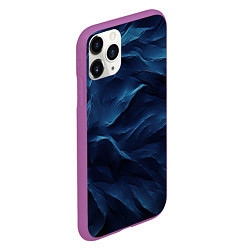 Чехол iPhone 11 Pro матовый Синие глубокие абстрактные волны, цвет: 3D-фиолетовый — фото 2