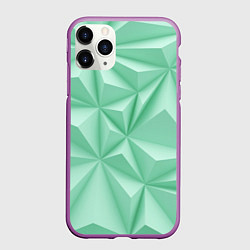 Чехол iPhone 11 Pro матовый Объемные пирамидки, цвет: 3D-фиолетовый