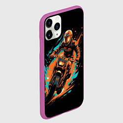 Чехол iPhone 11 Pro матовый Мотокросс спорт, цвет: 3D-фиолетовый — фото 2