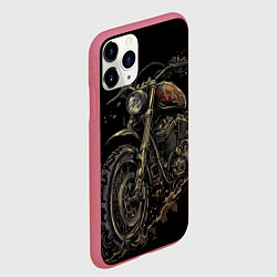 Чехол iPhone 11 Pro матовый Старый грязный мотоцикл, цвет: 3D-малиновый — фото 2