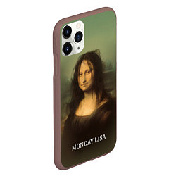 Чехол iPhone 11 Pro матовый Лиза в понедельник - Мона Лиза, цвет: 3D-коричневый — фото 2