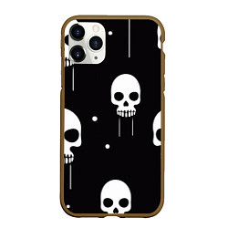Чехол iPhone 11 Pro матовый Слёзы черепов, цвет: 3D-коричневый