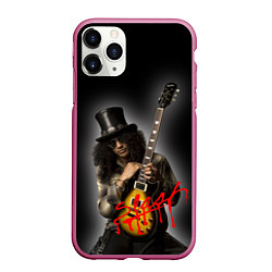 Чехол iPhone 11 Pro матовый Slash музыкант группы Guns N Roses, цвет: 3D-малиновый