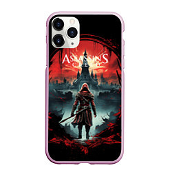Чехол iPhone 11 Pro матовый Assassins creed город на горизонте, цвет: 3D-розовый
