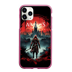 Чехол iPhone 11 Pro матовый Assassins creed город на горизонте, цвет: 3D-малиновый