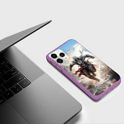 Чехол iPhone 11 Pro матовый Assassins creed паркур, цвет: 3D-фиолетовый — фото 2