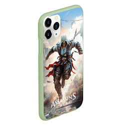 Чехол iPhone 11 Pro матовый Assassins creed паркур, цвет: 3D-салатовый — фото 2
