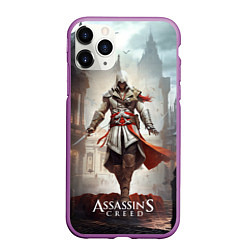 Чехол iPhone 11 Pro матовый Assassins creed старый город, цвет: 3D-фиолетовый