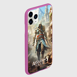 Чехол iPhone 11 Pro матовый Assassins creed старый город, цвет: 3D-фиолетовый — фото 2