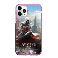 Чехол iPhone 11 Pro матовый Assassins creed poster game, цвет: 3D-фиолетовый