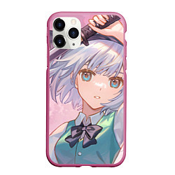 Чехол iPhone 11 Pro матовый Touhou Project Youmu Konpaku мило, цвет: 3D-малиновый