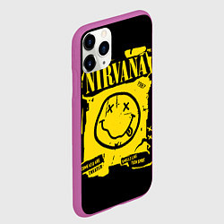 Чехол iPhone 11 Pro матовый Nirvana - смайлик, цвет: 3D-фиолетовый — фото 2