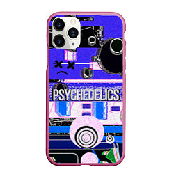 Чехол iPhone 11 Pro матовый Psychedelics, цвет: 3D-малиновый