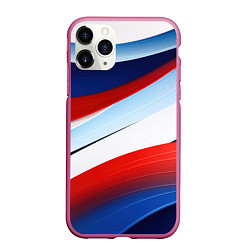 Чехол iPhone 11 Pro матовый Волнистая абстракция в стиле минимализм, цвет: 3D-малиновый