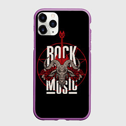 Чехол iPhone 11 Pro матовый Рок музыка - тяжёлый рок, цвет: 3D-фиолетовый