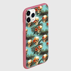 Чехол iPhone 11 Pro матовый Черепа и море, цвет: 3D-малиновый — фото 2
