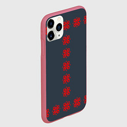 Чехол iPhone 11 Pro матовый Этно - темный, цвет: 3D-малиновый — фото 2