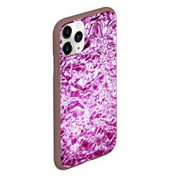 Чехол iPhone 11 Pro матовый Сверкающая розовая фактура фольги, цвет: 3D-коричневый — фото 2