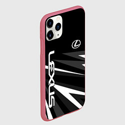 Чехол iPhone 11 Pro матовый Лексус - монохромная абстракция, цвет: 3D-малиновый — фото 2