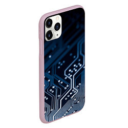 Чехол iPhone 11 Pro матовый Дорожки платы, цвет: 3D-розовый — фото 2