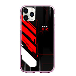 Чехол iPhone 11 Pro матовый Nissan GTR - Cyber, цвет: 3D-розовый