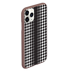 Чехол iPhone 11 Pro матовый Паттерн черных и белых квадратов, цвет: 3D-коричневый — фото 2