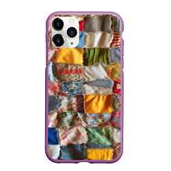 Чехол iPhone 11 Pro матовый Patchwork - ai art, цвет: 3D-фиолетовый