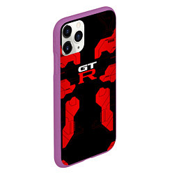 Чехол iPhone 11 Pro матовый Nissan GTR - Cyber red, цвет: 3D-фиолетовый — фото 2