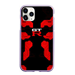 Чехол iPhone 11 Pro матовый Nissan GTR - Cyber red, цвет: 3D-светло-сиреневый