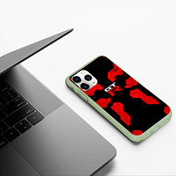 Чехол iPhone 11 Pro матовый Nissan GTR - Cyber red, цвет: 3D-салатовый — фото 2