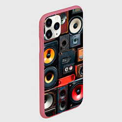 Чехол iPhone 11 Pro матовый Audio speaker, цвет: 3D-малиновый — фото 2