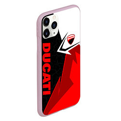 Чехол iPhone 11 Pro матовый Ducati moto - красная униформа, цвет: 3D-розовый — фото 2