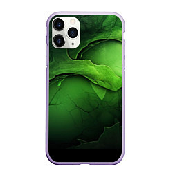 Чехол iPhone 11 Pro матовый Зеленая яркая абстрактная текстура, цвет: 3D-светло-сиреневый