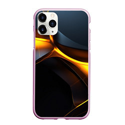 Чехол iPhone 11 Pro матовый Разлом черных плит и оранжевая лава, цвет: 3D-розовый