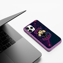 Чехол iPhone 11 Pro матовый Bendy and the ink machine большие чудеса, цвет: 3D-фиолетовый — фото 2