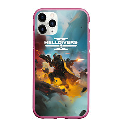 Чехол iPhone 11 Pro матовый Helldivers 2: Art, цвет: 3D-малиновый