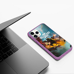 Чехол iPhone 11 Pro матовый Helldivers 2 art for the game, цвет: 3D-фиолетовый — фото 2