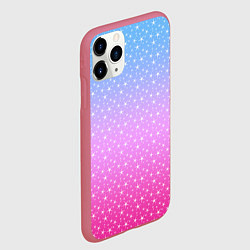 Чехол iPhone 11 Pro матовый Звёздный градиент голубой и розовый, цвет: 3D-малиновый — фото 2