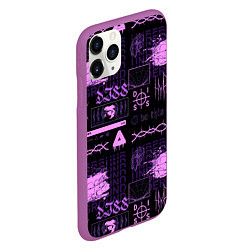 Чехол iPhone 11 Pro матовый Underground pattern color, цвет: 3D-фиолетовый — фото 2