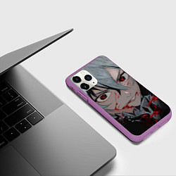 Чехол iPhone 11 Pro матовый Арлекино Геншин Импакт, цвет: 3D-фиолетовый — фото 2