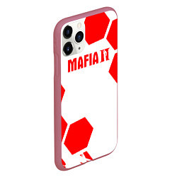 Чехол iPhone 11 Pro матовый Mafia соты красные, цвет: 3D-малиновый — фото 2