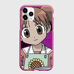 Чехол iPhone 11 Pro матовый Azumanga Daioh Тиё Михама, цвет: 3D-малиновый