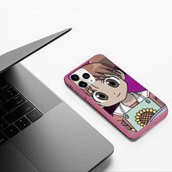 Чехол iPhone 11 Pro матовый Azumanga Daioh Тиё Михама, цвет: 3D-малиновый — фото 2