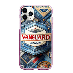 Чехол iPhone 11 Pro матовый Vanguard denim patchwork - ai art, цвет: 3D-розовый