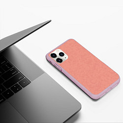 Чехол iPhone 11 Pro матовый Однотонный персиковый текстура, цвет: 3D-розовый — фото 2