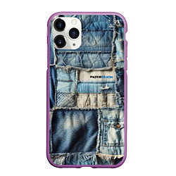 Чехол iPhone 11 Pro матовый Patchwork denim - vogue, цвет: 3D-фиолетовый